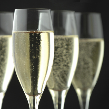 Champagne Flutes on Black